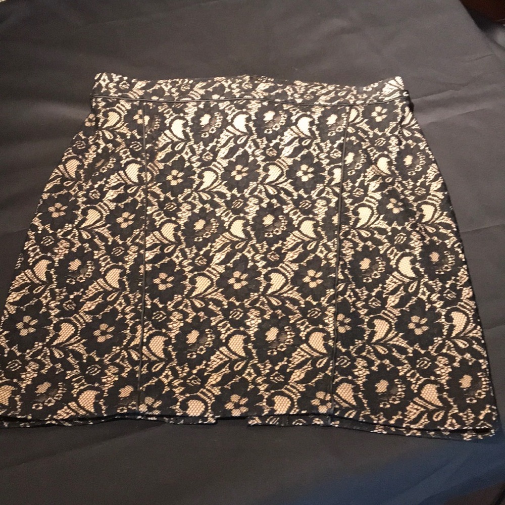 Express black nude lace mini skirt